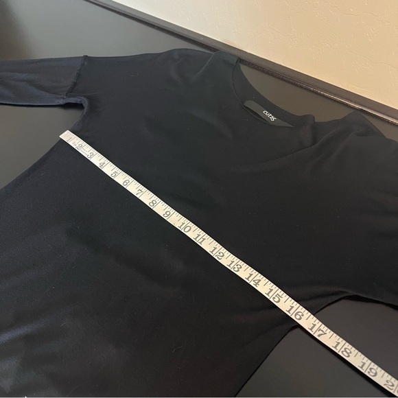 Cut 25 by Yigal Azrouel tunic top, cut out back, long sleeve, asymmetric, black - Picture 8 of 13